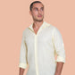 100% Linen yellow Knit shirt