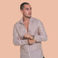 100% Linen beige Knit shirt